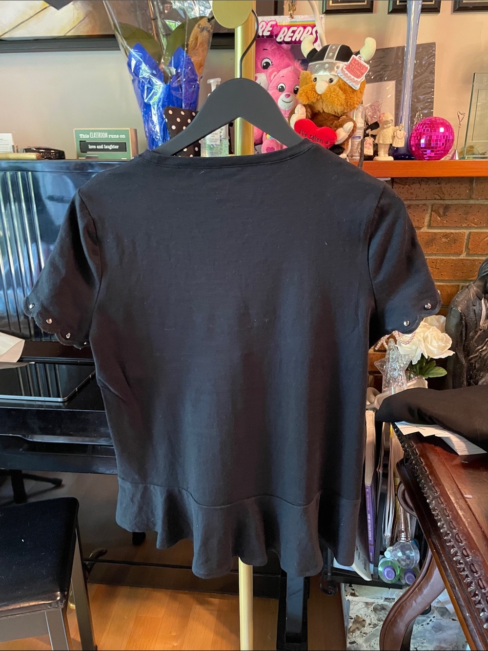 kate spade Black Studded Peplum Tunic 100% Cotton - Picture 3 of 3